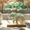 EleGrace Bohemian Elephant Figurine With Lotus Umbrella Home Decor 1