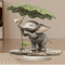 EleGrace Bohemian Elephant Figurine With Lotus Umbrella Home Decor 0