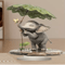 EleGrace Bohemian Elephant Figurine With Lotus Umbrella Home Decor 0