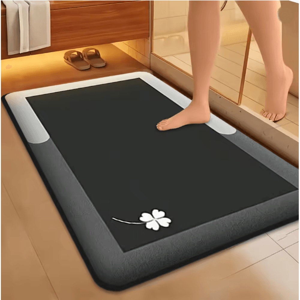 PlushFlannel Thickened Absorbent Bath Floor Mat 0