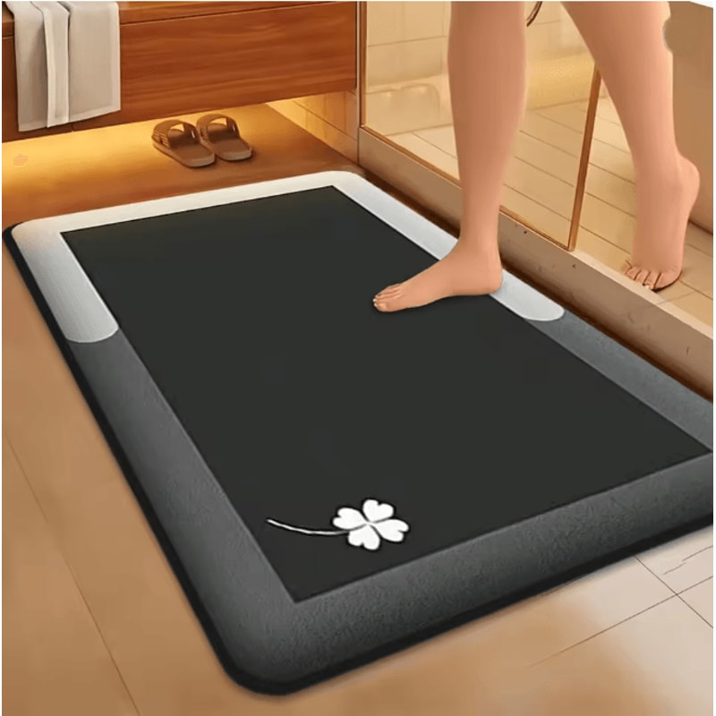 PlushFlannel Thickened Absorbent Bath Floor Mat 0