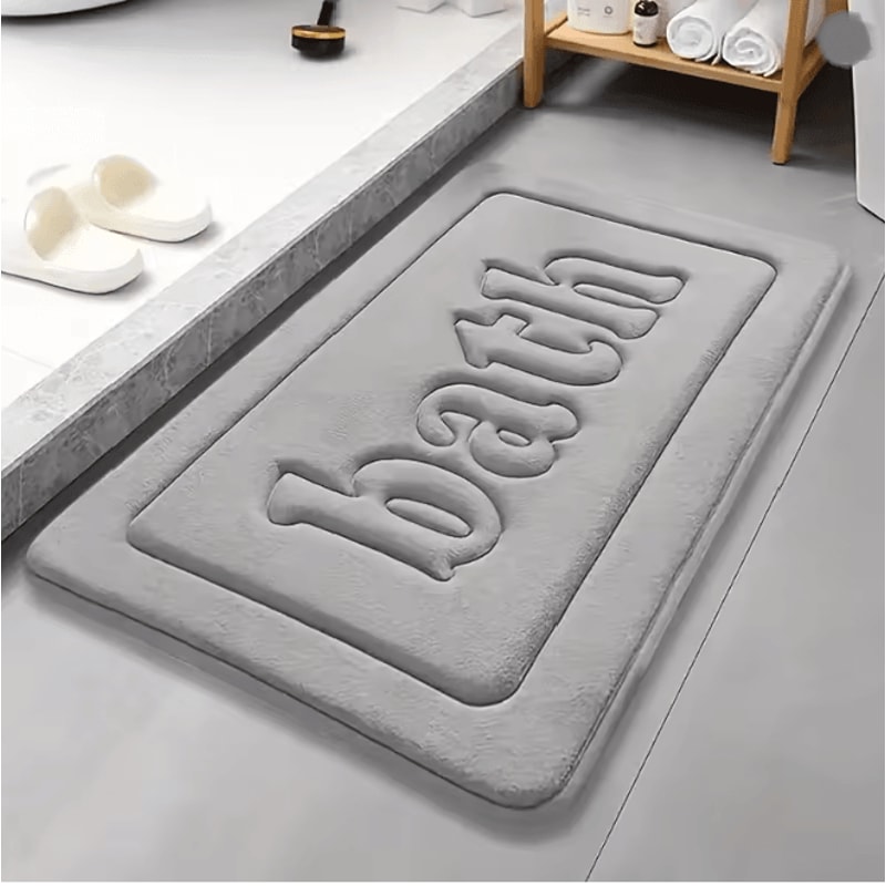 SoftFlannel AntiSlip Absorbent Bathroom Floor Mat 0