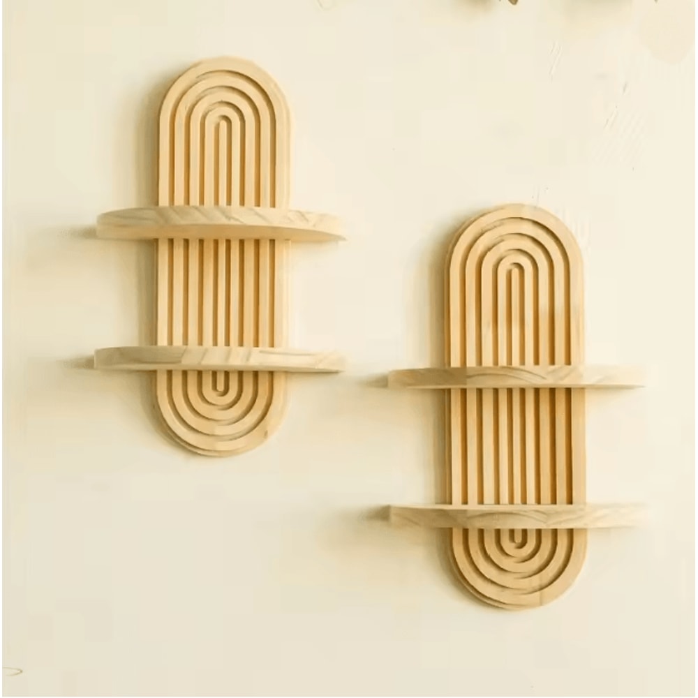 BohoWood Wall Mounted Storage Rack And Display Shelf 1