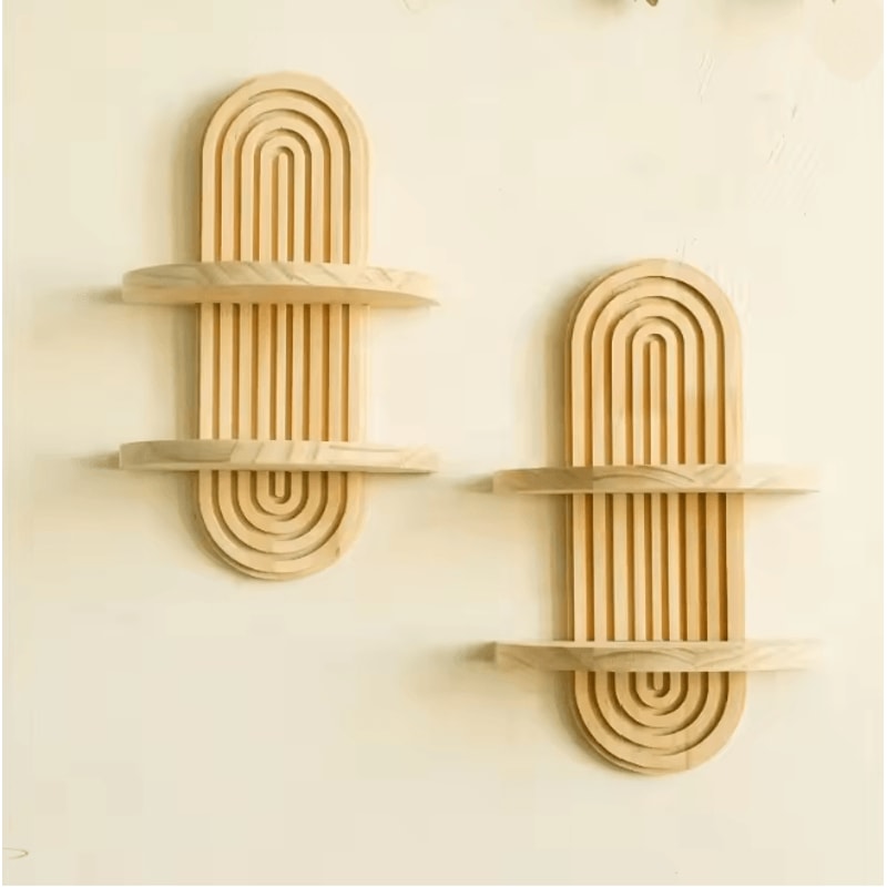 BohoWood Wall Mounted Storage Rack And Display Shelf 1