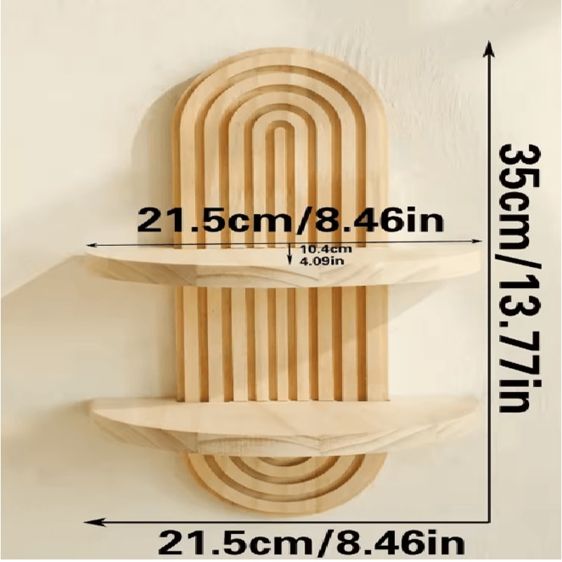 BohoWood Wall Mounted Storage Rack And Display Shelf 4
