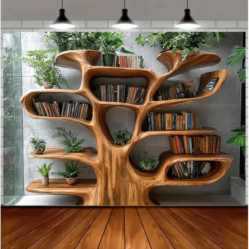 NordicTree Bookshelf Tapestry Wall Hanging Decor 4