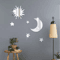 LunaReflections Star And Moon Acrylic Wall Mirror Set 3