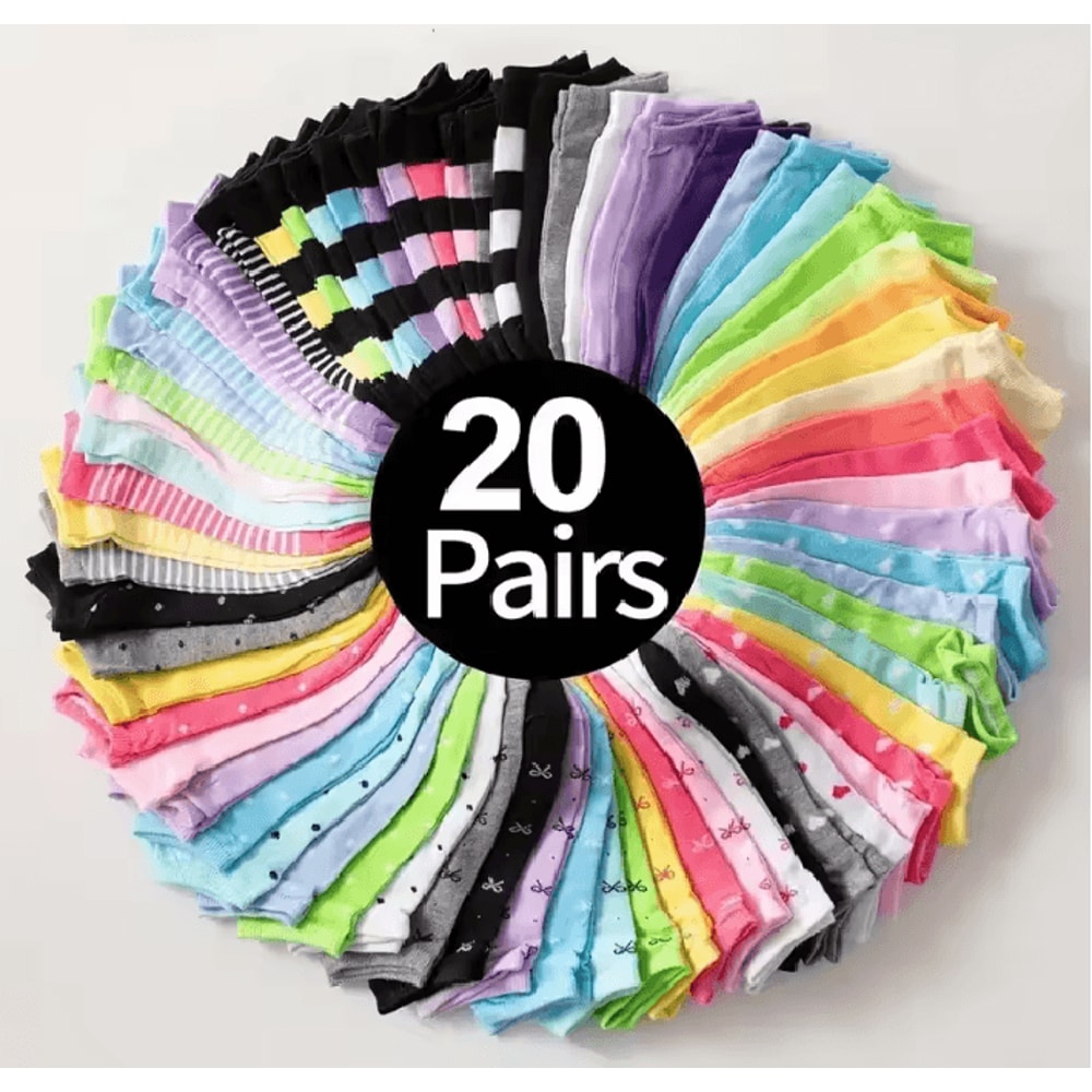 HeartEase Candy Colored Ankle Socks For Women 10