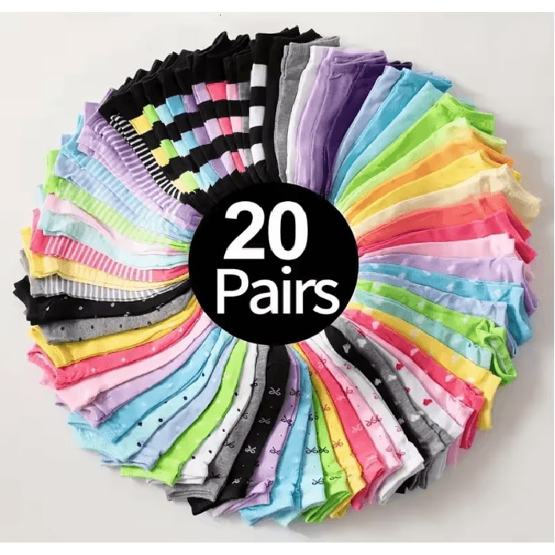 HeartEase Candy Colored Ankle Socks For Women 10