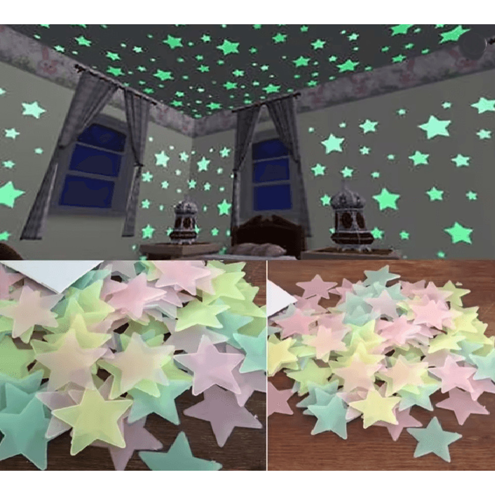 StarGlow 100 Piece Glow In The Dark Wall Stickers Set 0