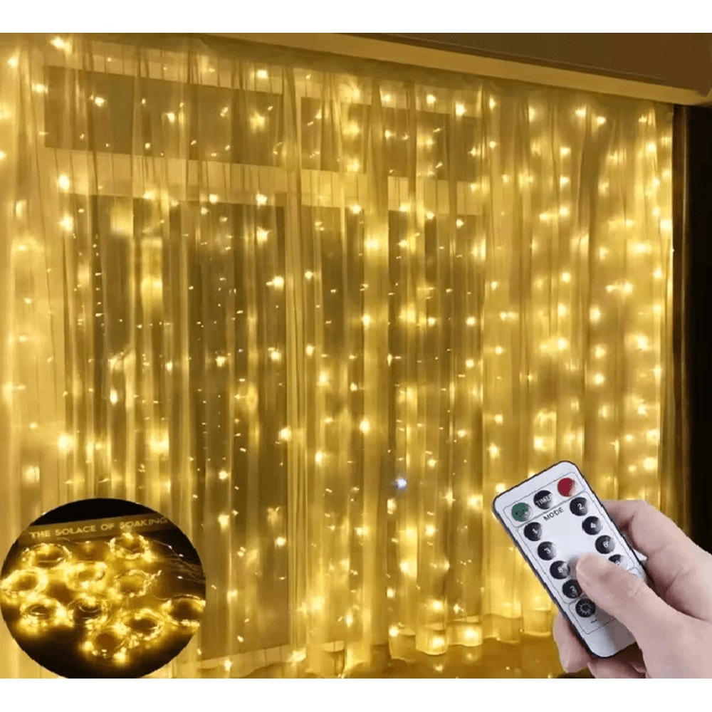 LumiDrape USB Curtain Fairy Lights With Remote Control 4