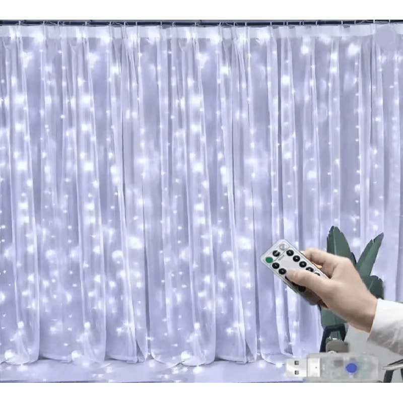 LumiDrape USB Curtain Fairy Lights With Remote Control 6