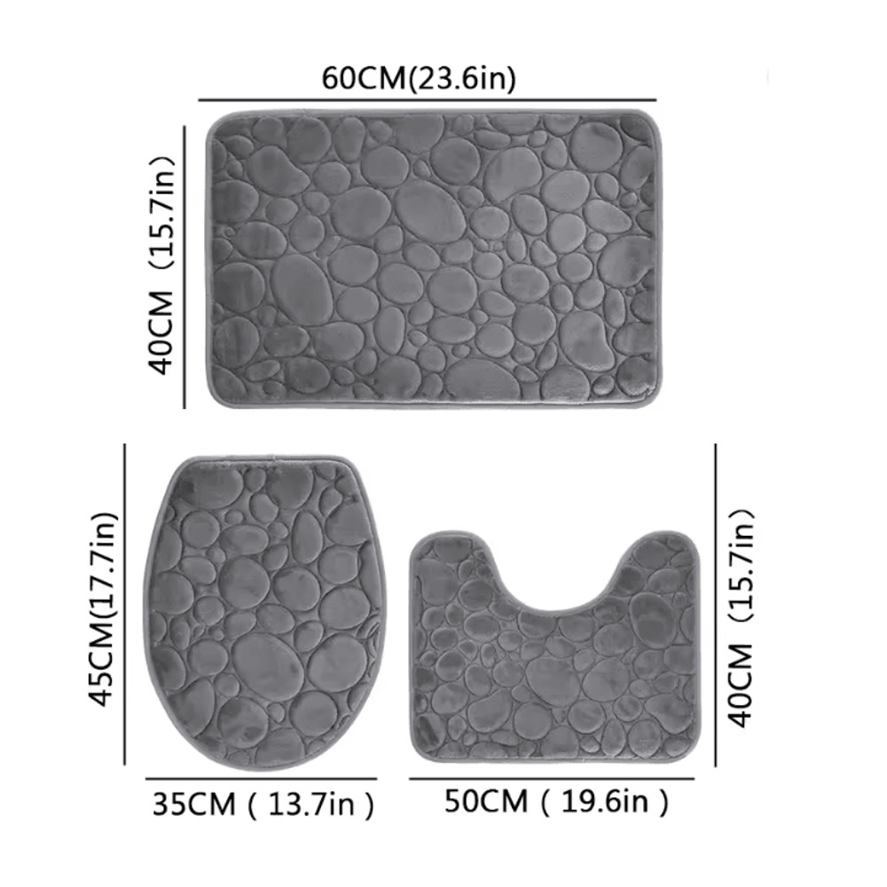 AquaStone Plush Bathroom Mat Set 7