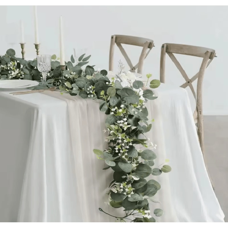 Elegant Eucalyptus And White Berry Greenery Garland 1
