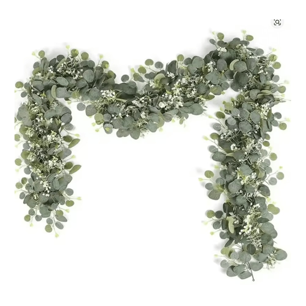 Elegant Eucalyptus And White Berry Greenery Garland 0