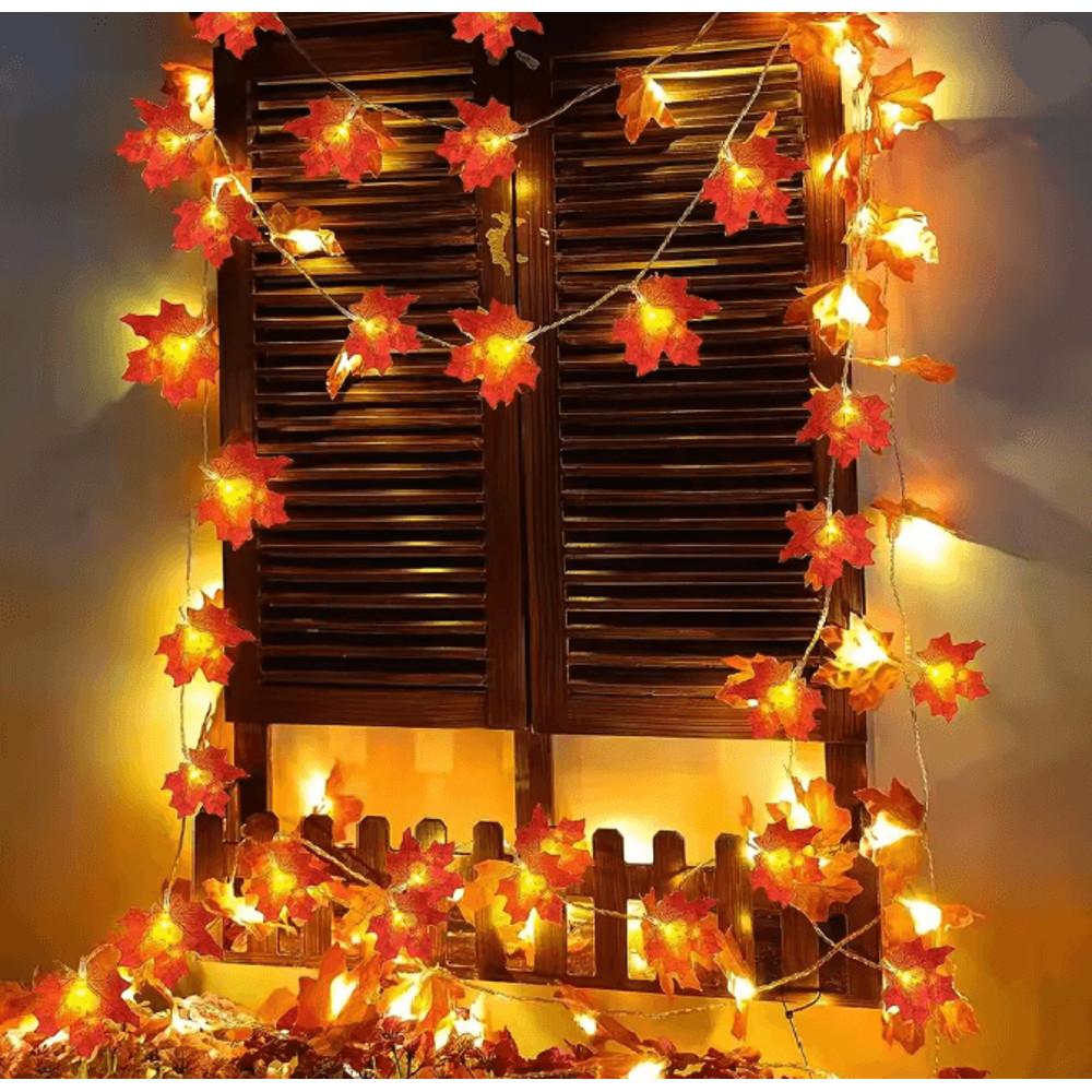 Maple Leaf LED Fairy String Lights 2