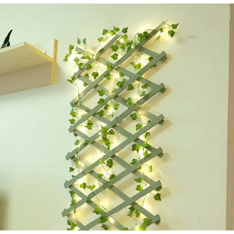 Green Leaf LED Fake Plant String Lights 2