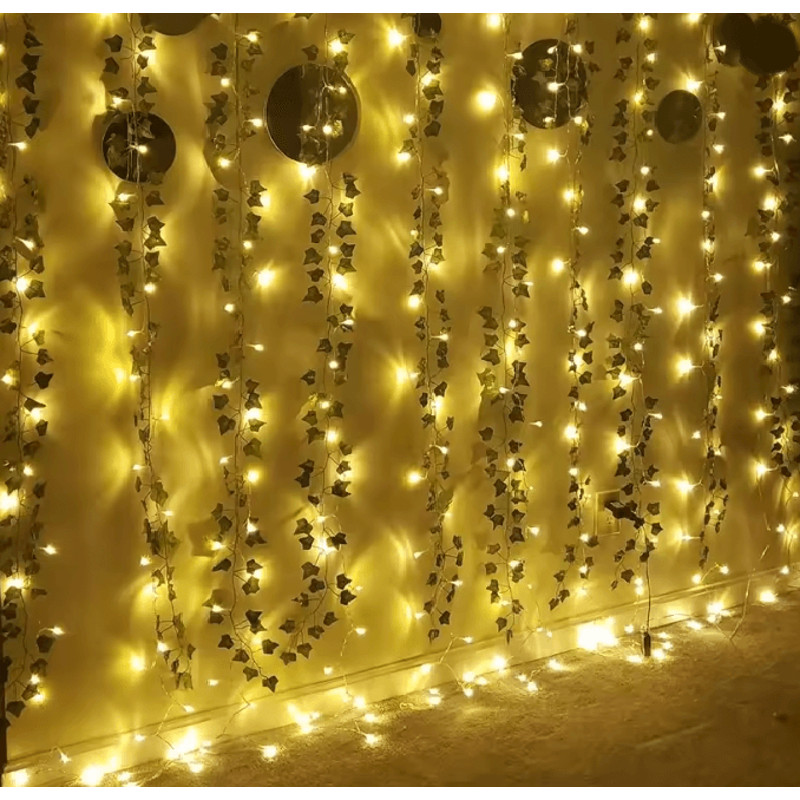 Green Leaf LED Fake Plant String Lights 3