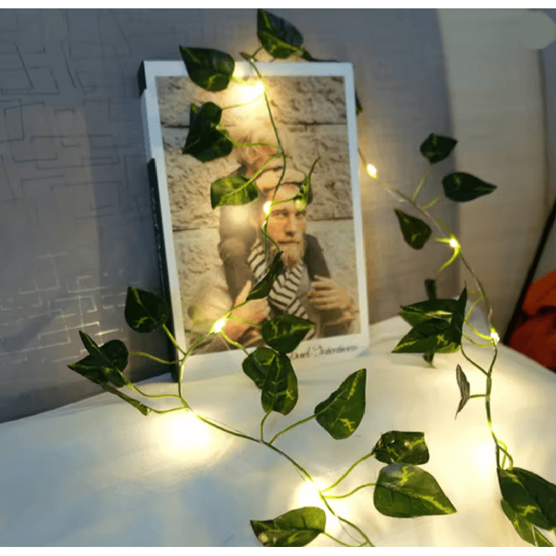 Green Leaf LED Fake Plant String Lights 4