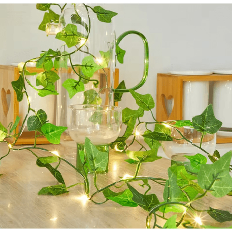 Green Leaf LED Fake Plant String Lights 7