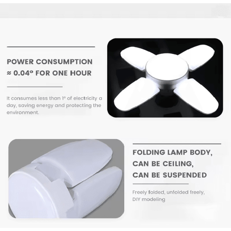 Foldable LED Garage Ceiling Light Bulb 1