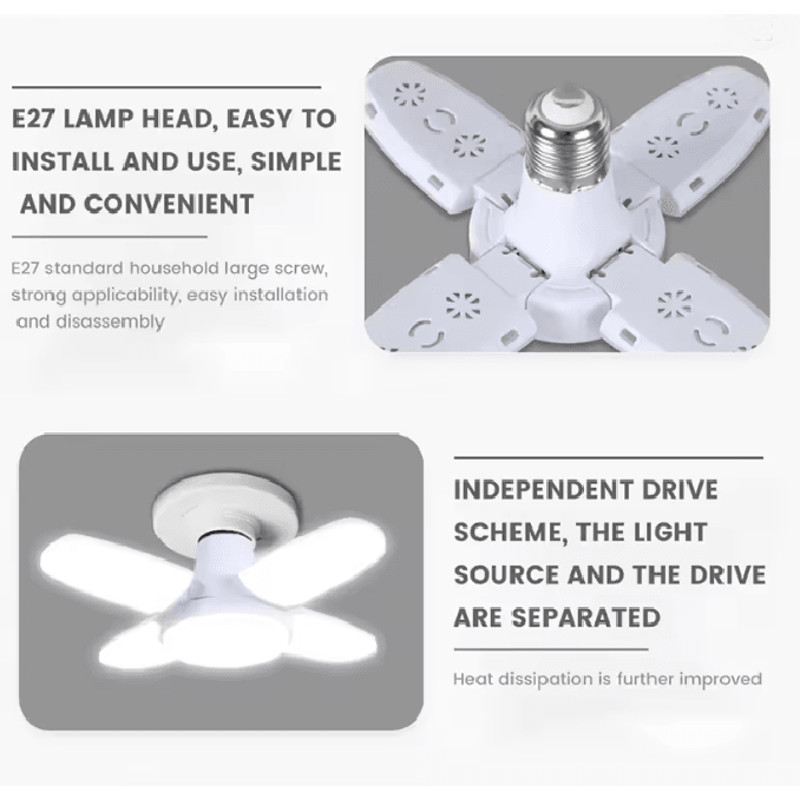 Foldable LED Garage Ceiling Light Bulb 2