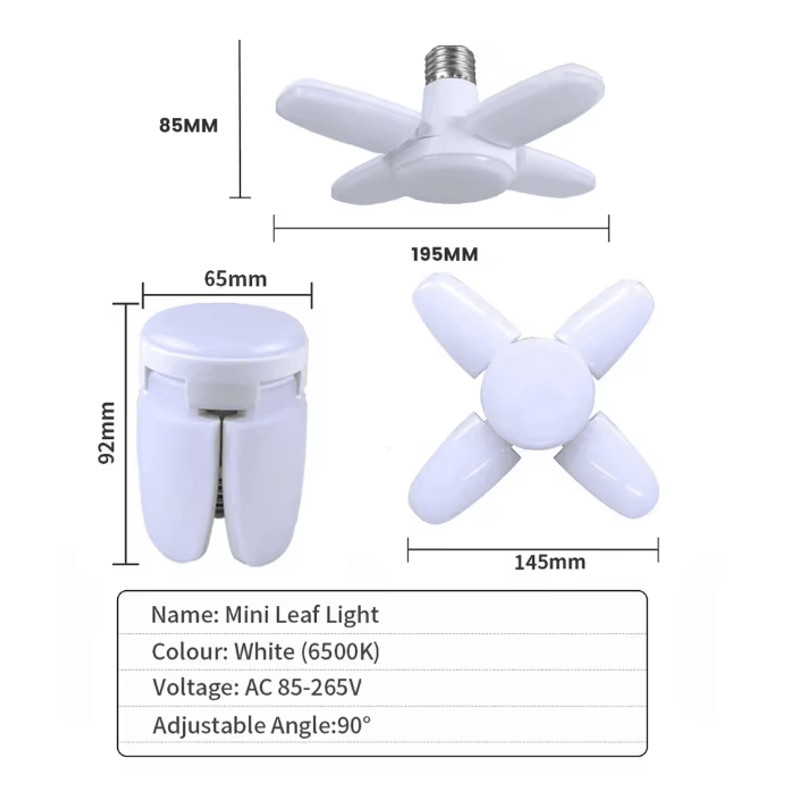 Foldable LED Garage Ceiling Light Bulb 5