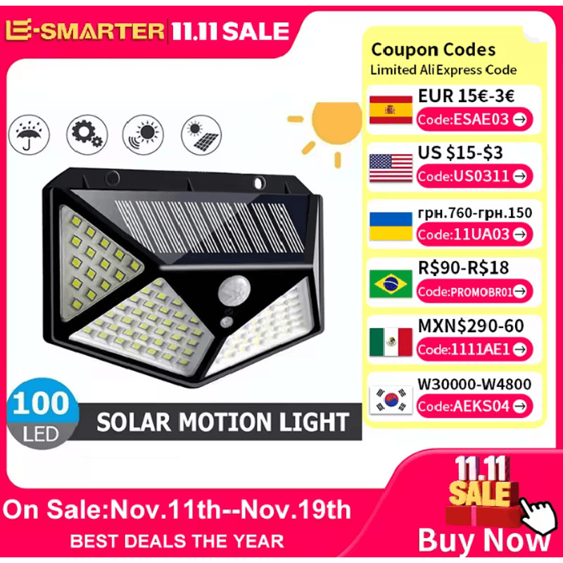 Solar Motion Sensor Outdoor LED Spotlight 0
