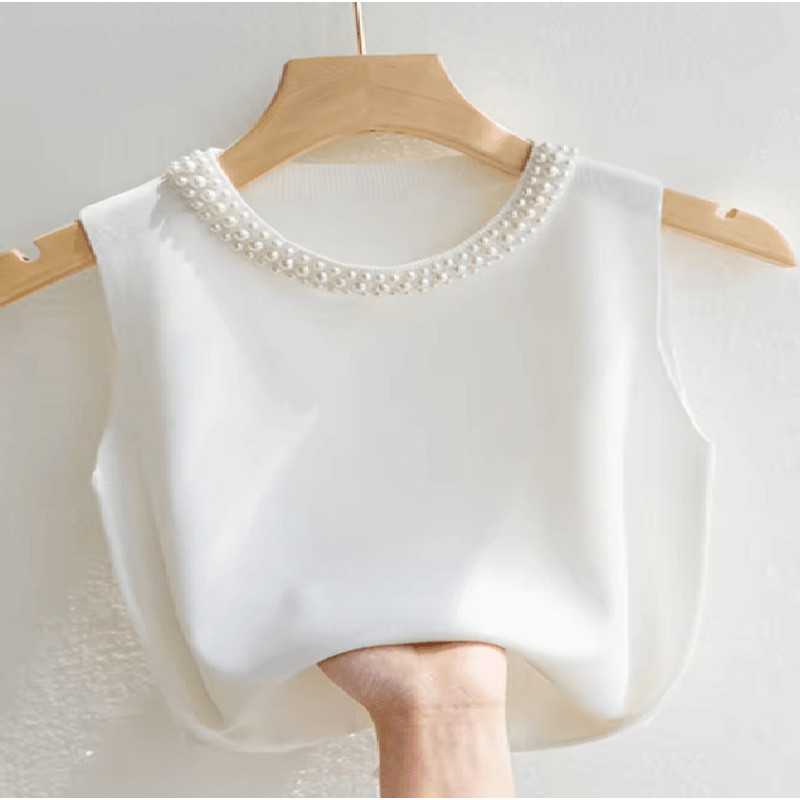 KnitEase Sleeveless Beaded Tank Top 8