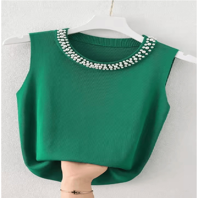 KnitEase Sleeveless Beaded Tank Top 2