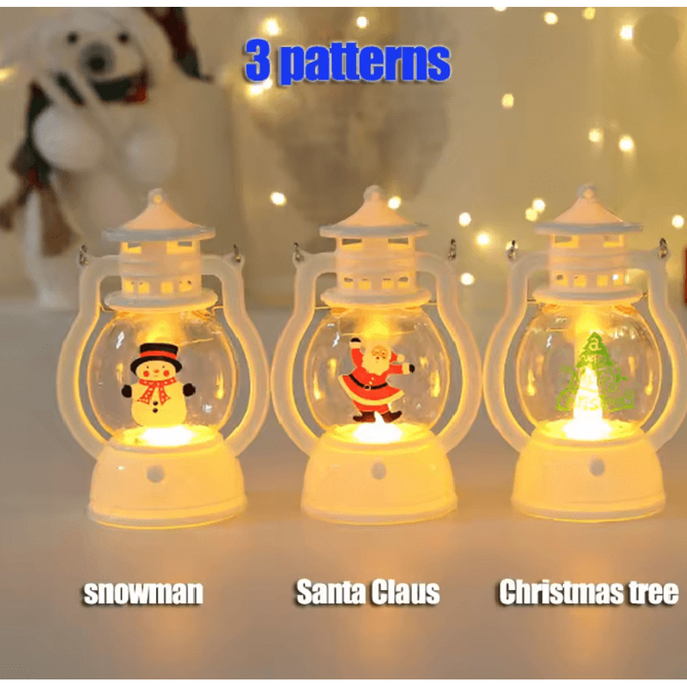 FestiveGlow Battery LED Santa Snowman Lantern 1