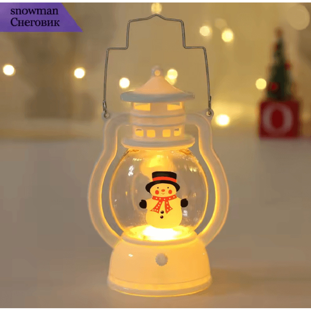 FestiveGlow Battery LED Santa Snowman Lantern 5