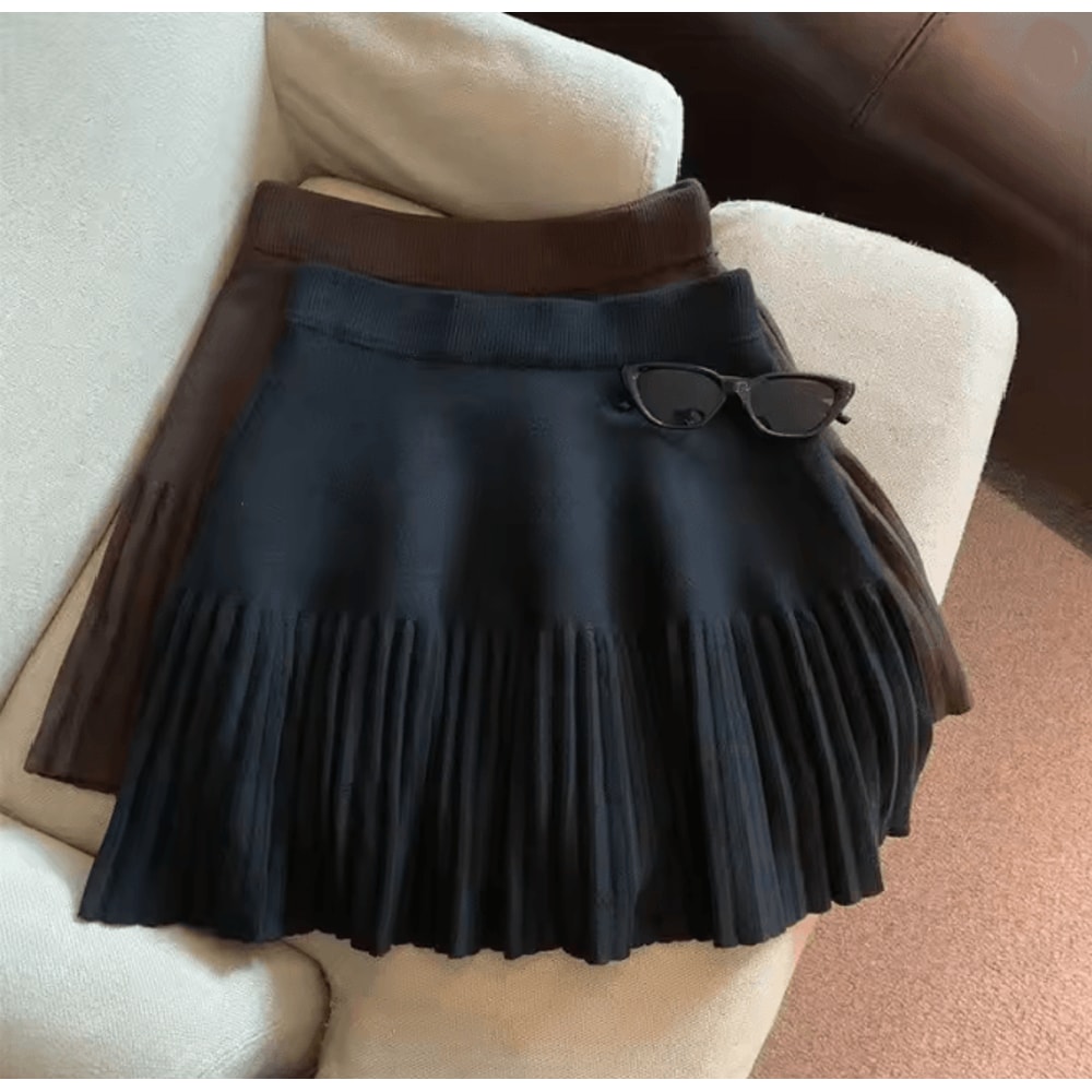 Sweet Knit Pleated Mini Skirt 3