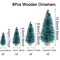 Mini Wood Christmas Trees Tabletop Decor Set 6