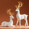 Elegant White Reindeer Home Decor Statue 3