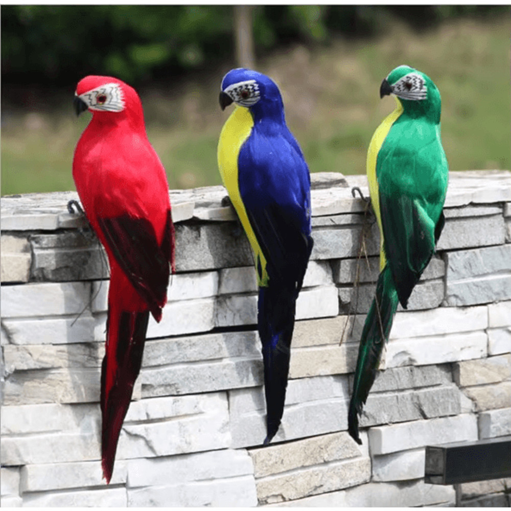Handcrafted Feather Parrot Garden Decor 1