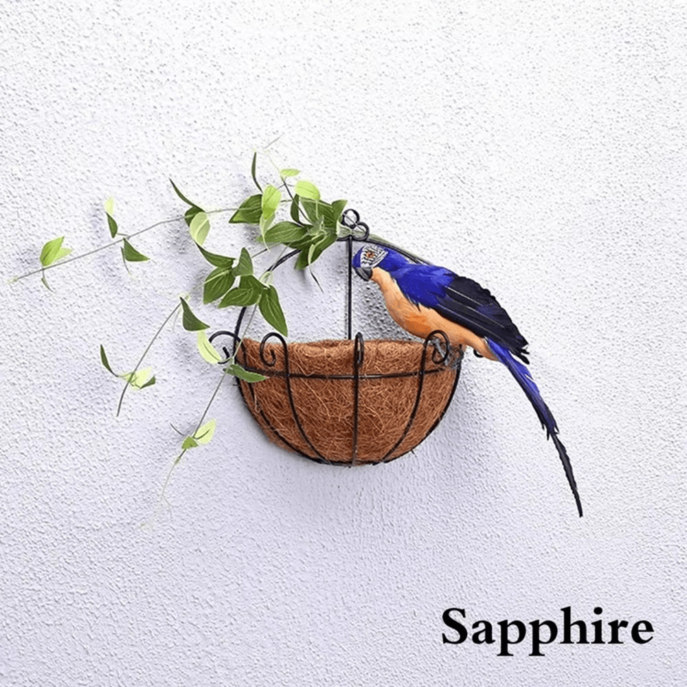 Handcrafted Feather Parrot Garden Decor 9