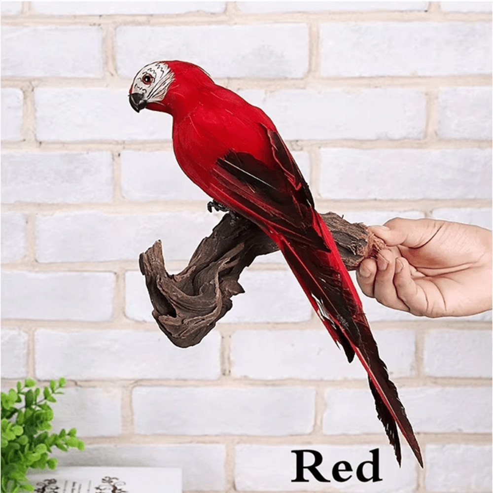Handcrafted Feather Parrot Garden Decor 4