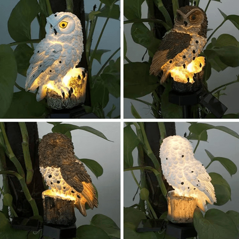 Solar Owl Garden Light Outdoor Decoration 0