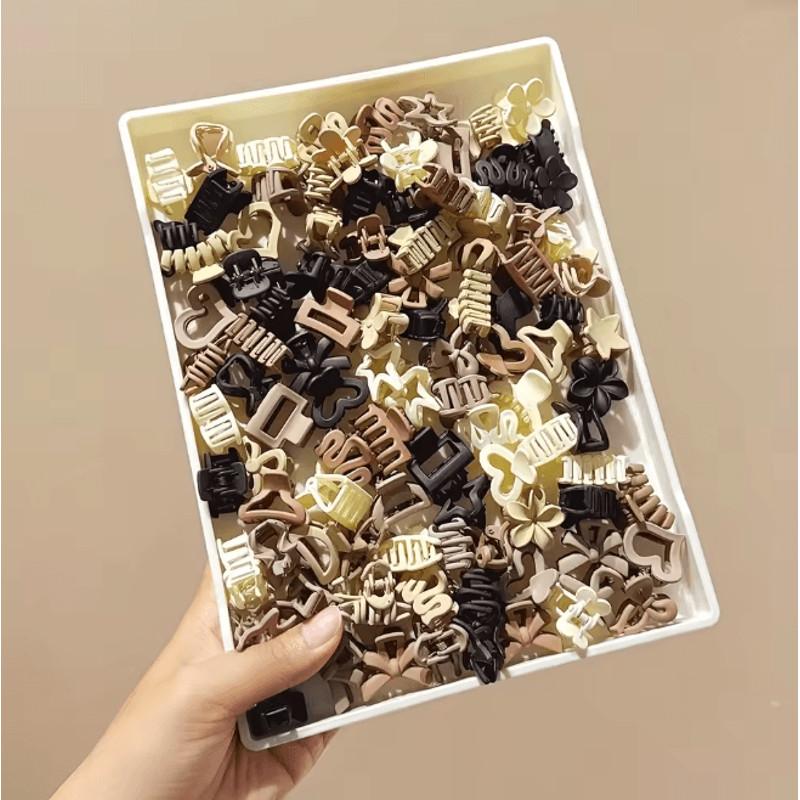 Beige Mini Hair Clip Set 1