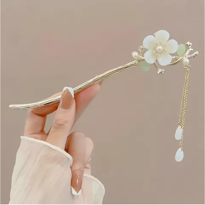 Vintage Floral Tassel Hair Stick 6