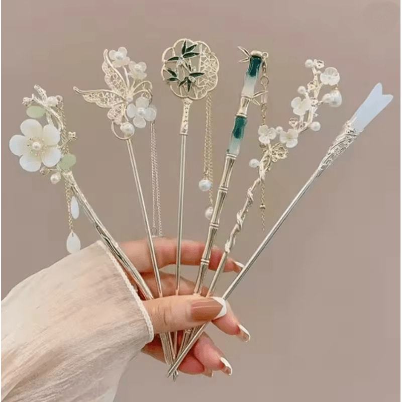 Vintage Floral Tassel Hair Stick 0