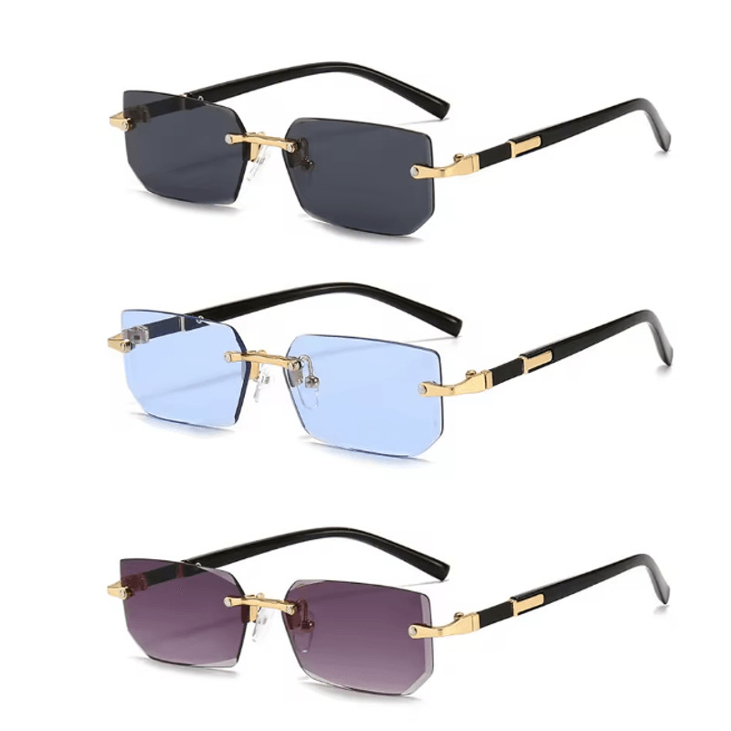 Rimless Rectangle Unisex Sunglasses 13