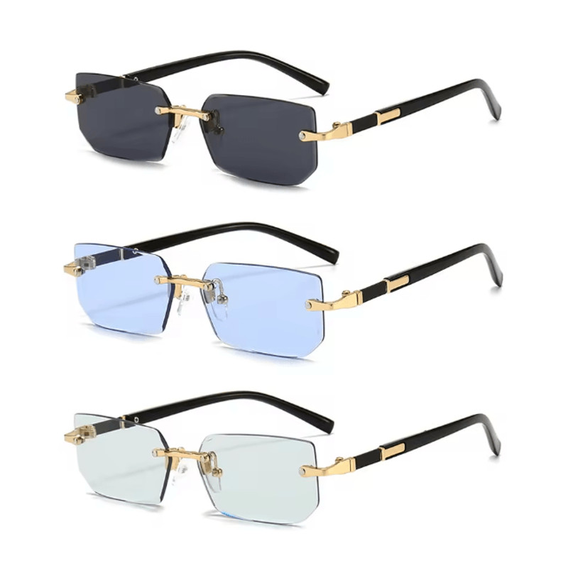 Rimless Rectangle Unisex Sunglasses 16