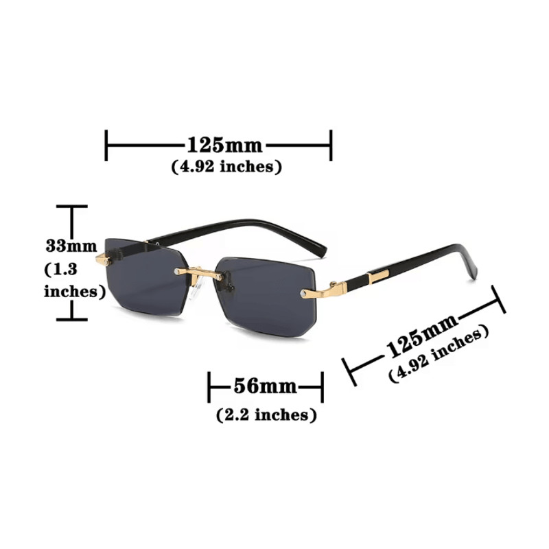 Rimless Rectangle Unisex Sunglasses 2