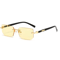 Rimless Rectangle Unisex Sunglasses 7