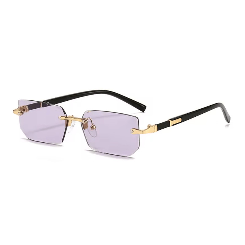 Rimless Rectangle Unisex Sunglasses 8