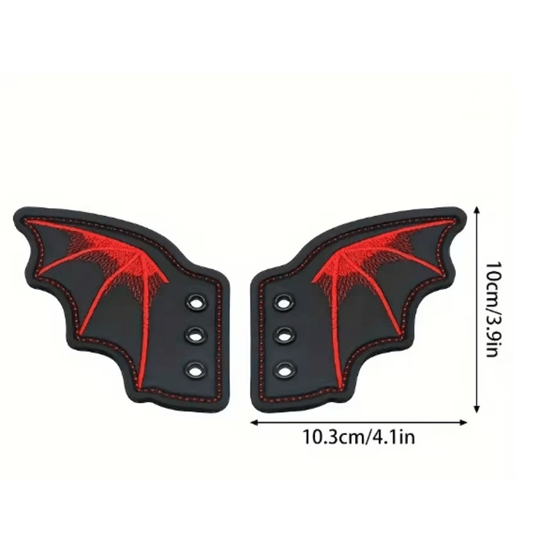 Bling Bat Wing Sneaker Charms Embroidered DIY Shoe Accessory 5