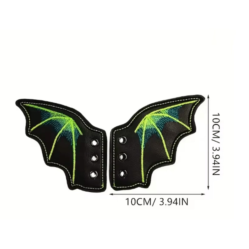Bling Bat Wing Sneaker Charms Embroidered DIY Shoe Accessory 6