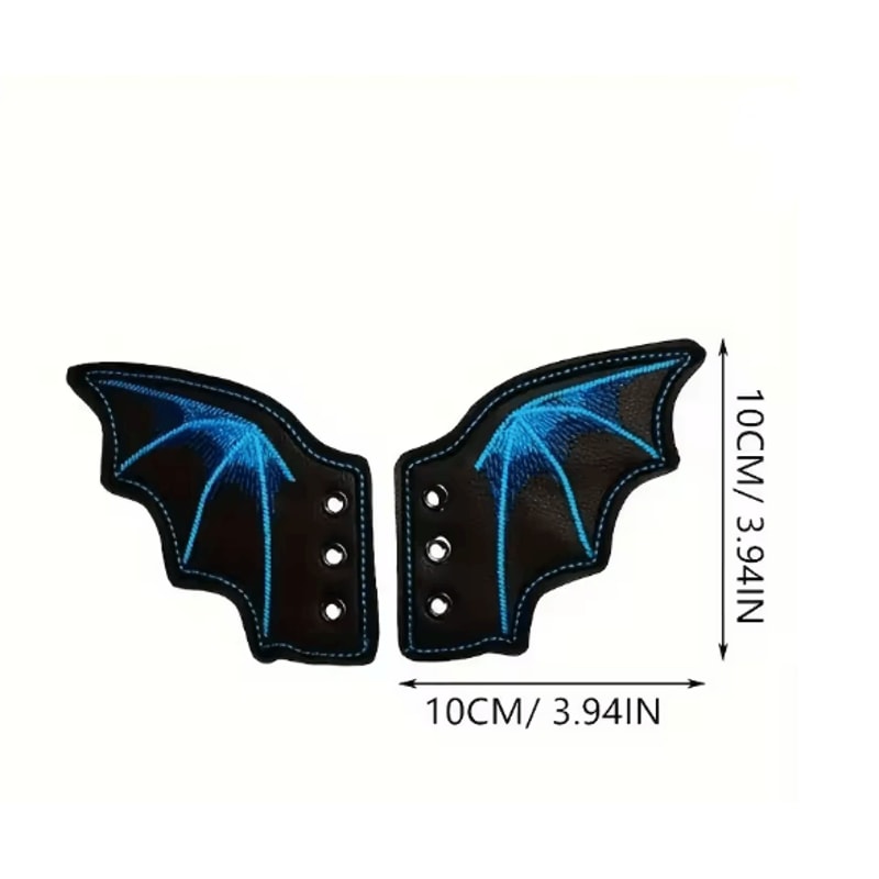 Bling Bat Wing Sneaker Charms Embroidered DIY Shoe Accessory 7
